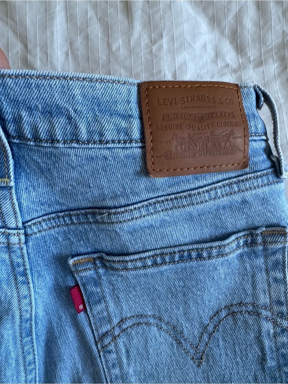 Levi's Light Blue Straight Jeans with Leather Patch
